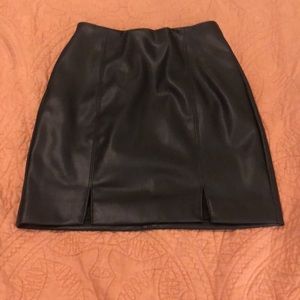 black leather skirt